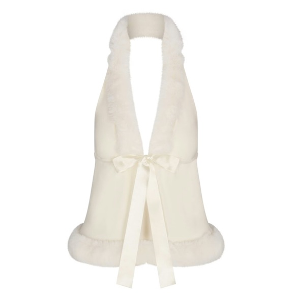 Skims Cloud halter top with Faux Fur trim - Picture 2 of 2